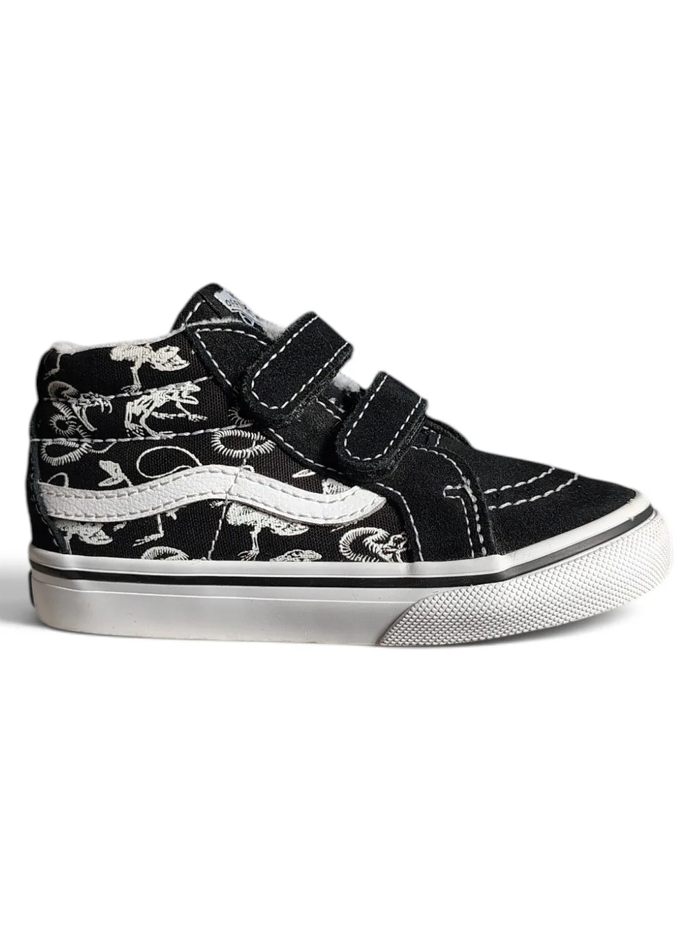 Vans Toddler Sk8-Mid Reissue V Glow Dino Skeleton Sneakers Black Size 8T